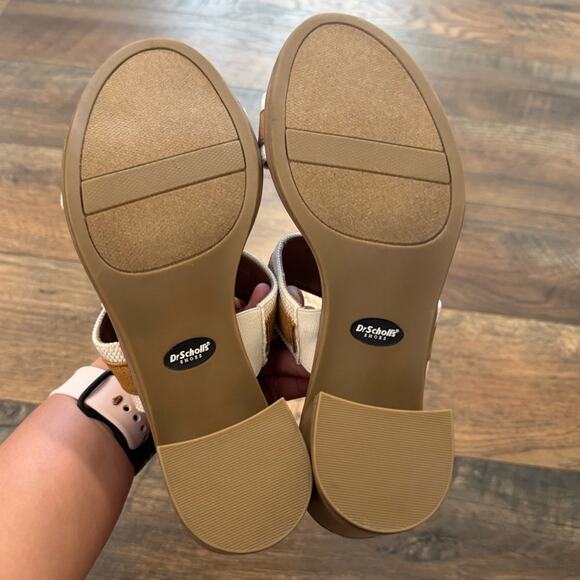 Dr. Scholl’s Tan White Slingback Block Heel Sandals Women’s 8 NWT - Picture 7 of 7